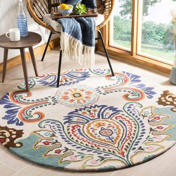 Multi-color Woolen Round Carpet Manufacturers in Hathras